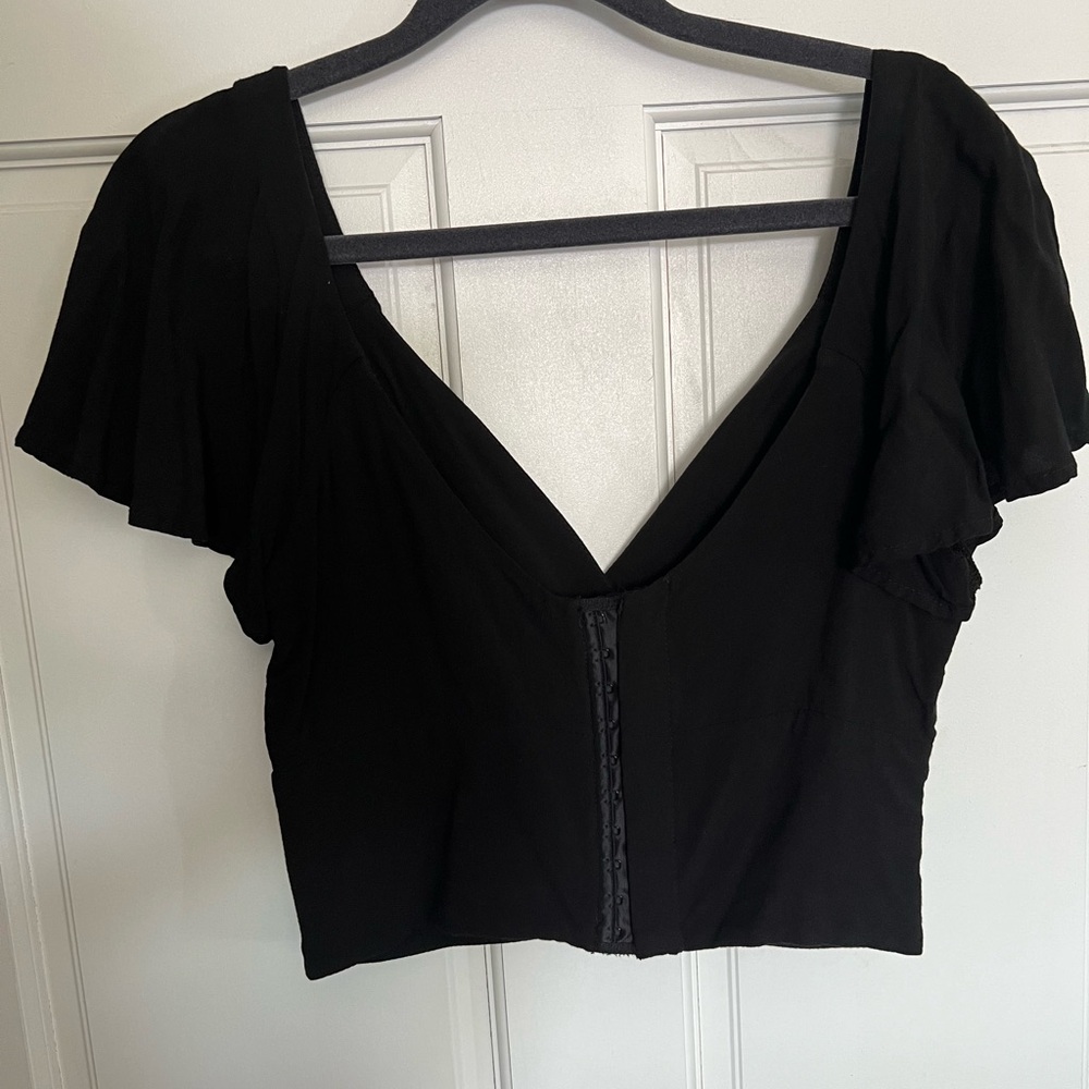 Vixen Babydoll Crop Top in Black - Picture 3 of 5